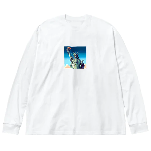 自由の女神像（pixel art） Big Long Sleeve T-Shirt