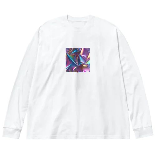 メタリックカラーのホログラフィック背景A Big Long Sleeve T-Shirt