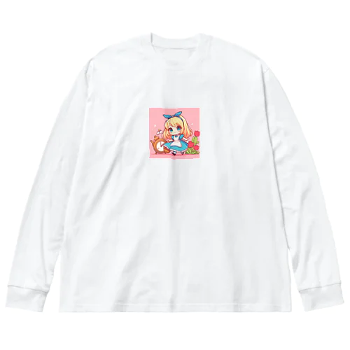 不思議の国のアリス少女 Big Long Sleeve T-Shirt