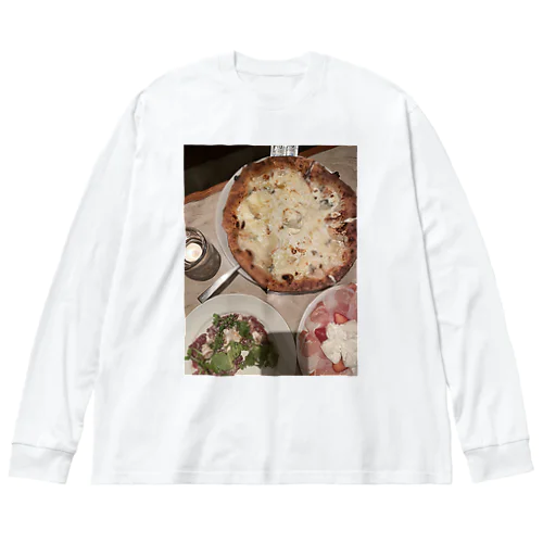 美味しいご飯をパシャリ1 ビッグシルエットロングスリーブTシャツ