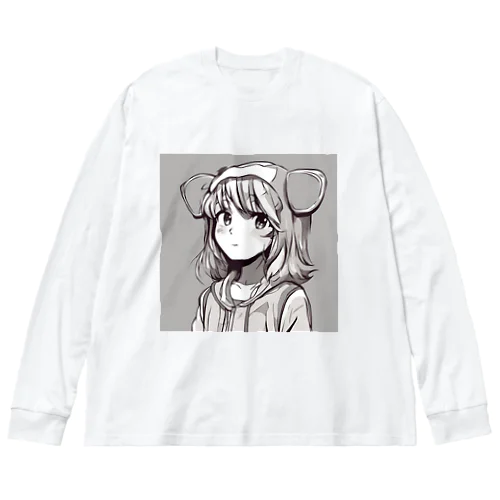 パーカーの女の子 ビッグシルエットロングスリーブTシャツ