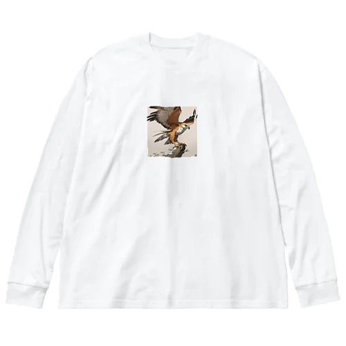 タカが獲物を見つけて追跡する Big Long Sleeve T-Shirt