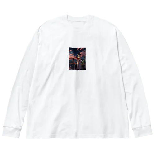 女騎士、桜の下で Big Long Sleeve T-Shirt