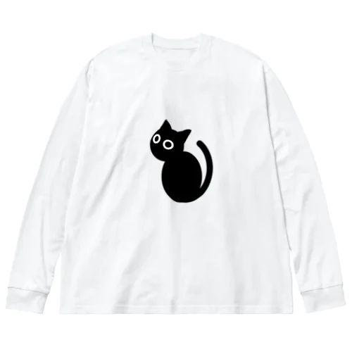 見返り黒猫 Big Long Sleeve T-Shirt