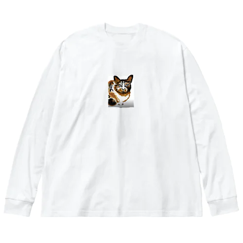 幸せなみけねこ ビッグシルエットロングスリーブTシャツ