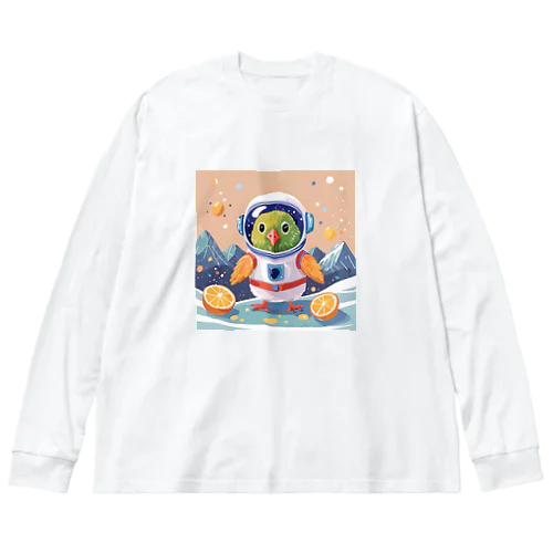 キウィ君は宇宙飛行士 ビッグシルエットロングスリーブTシャツ