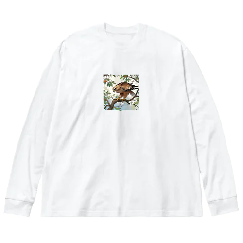 食べ物を探すタカ Big Long Sleeve T-Shirt