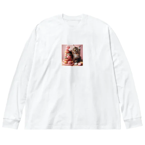 猫とマカロン Big Long Sleeve T-Shirt