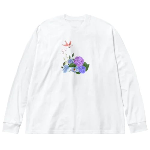 紫陽花とカッコウの舞 Big Long Sleeve T-Shirt