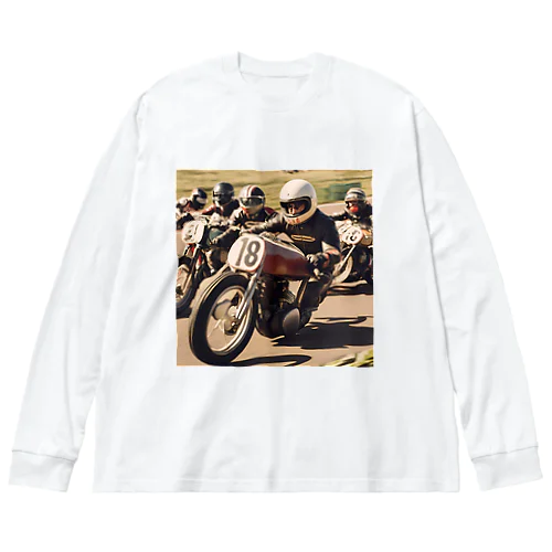 疾風を切るレトロレーサー Big Long Sleeve T-Shirt