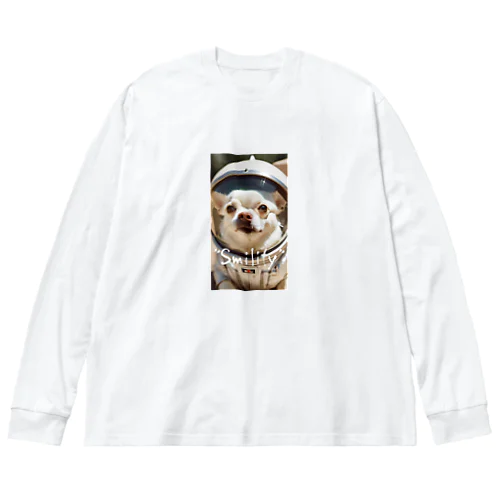 宇宙犬　ちわわん ビッグシルエットロングスリーブTシャツ