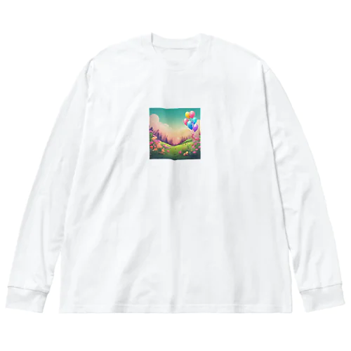 ふわふわ風船 ビッグシルエットロングスリーブTシャツ