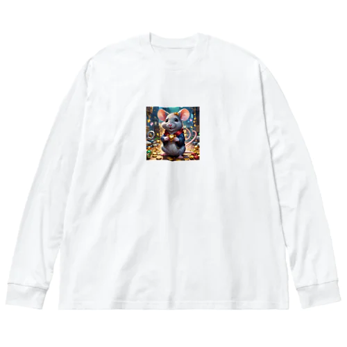 かわいいネズミが、キュートなしっぽをふりふり♪ Big Long Sleeve T-Shirt