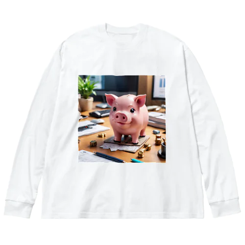 会社のビジネスモデルを構築するミニブタ Big Long Sleeve T-Shirt