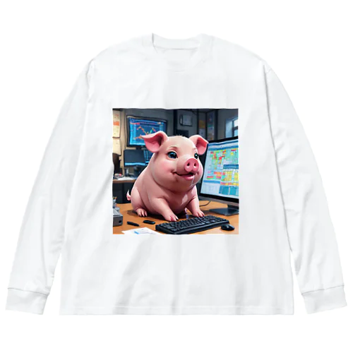 会社のもでるをするみにぶた構築売上予測 Big Long Sleeve T-Shirt