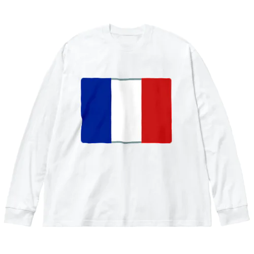 フランスの国旗 ビッグシルエットロングスリーブTシャツ
