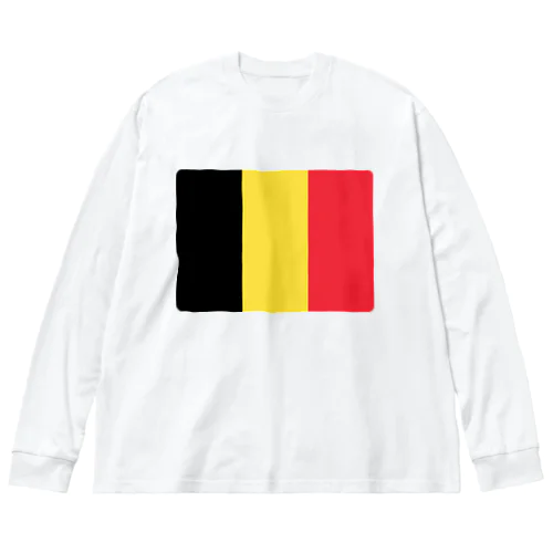 ベルギーの国旗 ビッグシルエットロングスリーブTシャツ