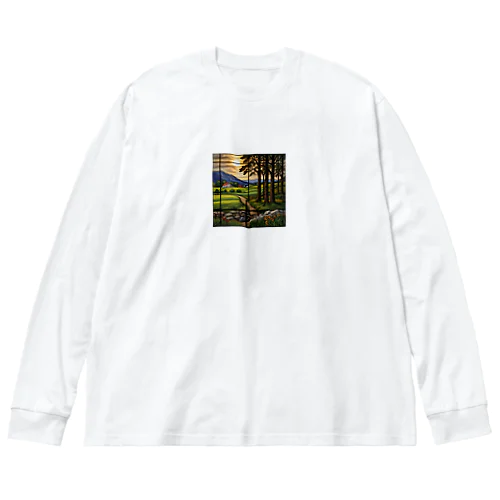 ヨーロッパの田舎のステンドグラス Big Long Sleeve T-Shirt