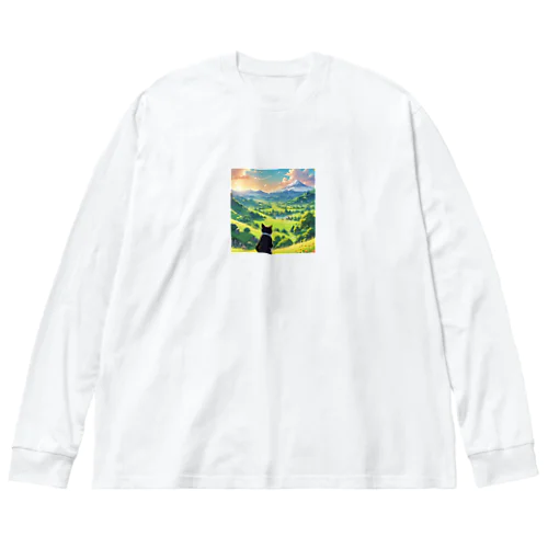 冒険猫２ ビッグシルエットロングスリーブTシャツ