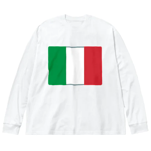 イタリアの国旗 ビッグシルエットロングスリーブTシャツ