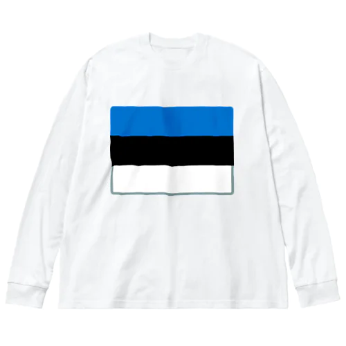 エストニアの国旗 ビッグシルエットロングスリーブTシャツ