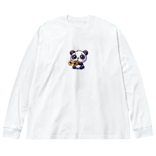 ラッパ吹きのパンダ Big Long Sleeve T-Shirt