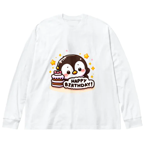 happybirthday　penguin ビッグシルエットロングスリーブTシャツ