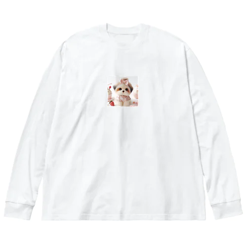 かわいい子犬 ビッグシルエットロングスリーブTシャツ