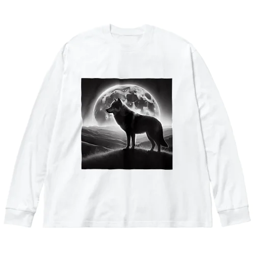 Full Moon Lonly Wolf ビッグシルエットロングスリーブTシャツ