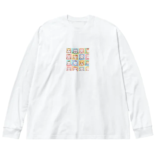 カワイイ動物 ビッグシルエットロングスリーブTシャツ