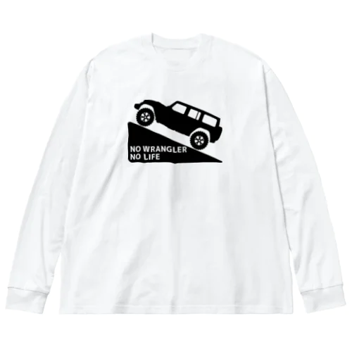 ノーラングラーノーライフ 登坂デザイン ジープ ブラック Big Long Sleeve T-Shirt