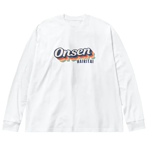 Onsen -Vintage- (Grunge) ビッグシルエットロングスリーブTシャツ