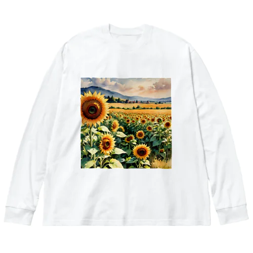 愛らしい　ひまわり Big Long Sleeve T-Shirt