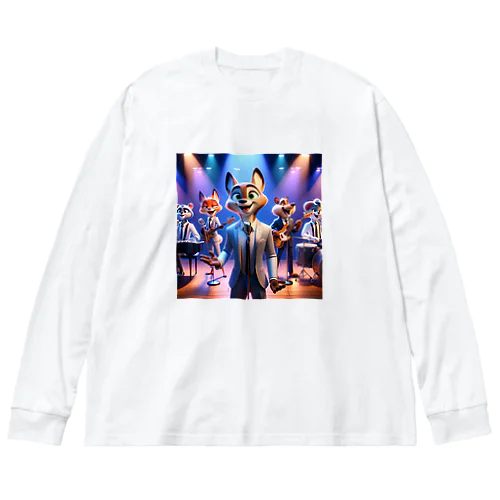 「グルーヴィー・フォックス・ジャズバンド」：アニマルズ・イン・スーツ Big Long Sleeve T-Shirt