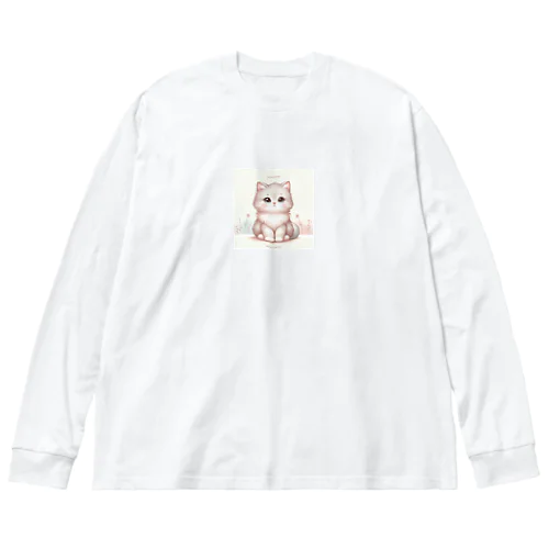 可愛い猫ちゃん ビッグシルエットロングスリーブTシャツ