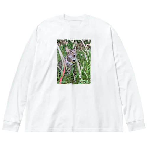 家ねこ鼻コチョコチョで変顔 Big Long Sleeve T-Shirt