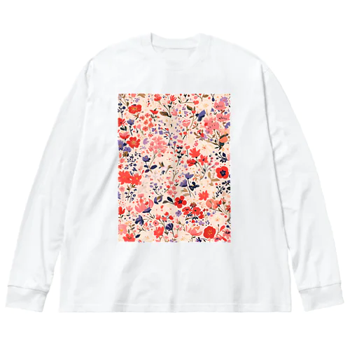 花柄のプリント　なでしこ1478 Big Long Sleeve T-Shirt