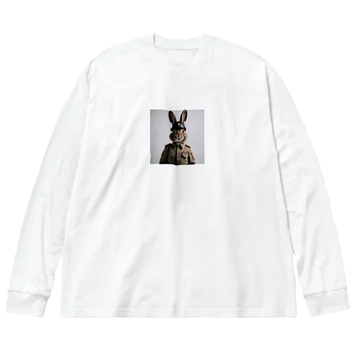 軍人ウサギ#6 ビッグシルエットロングスリーブTシャツ