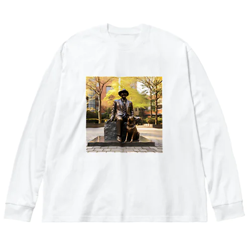 人と犬の銅像　なでしこ1478 Big Long Sleeve T-Shirt