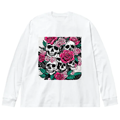 薔薇髑髏01 Big Long Sleeve T-Shirt