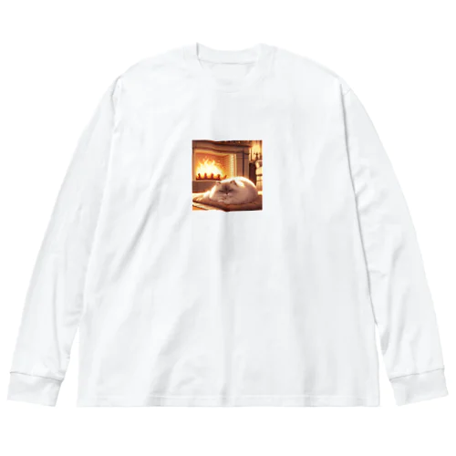 暖炉猫 ビッグシルエットロングスリーブTシャツ