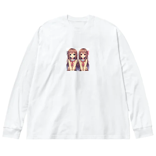 愛らしい可愛い双子の姉妹 Big Long Sleeve T-Shirt