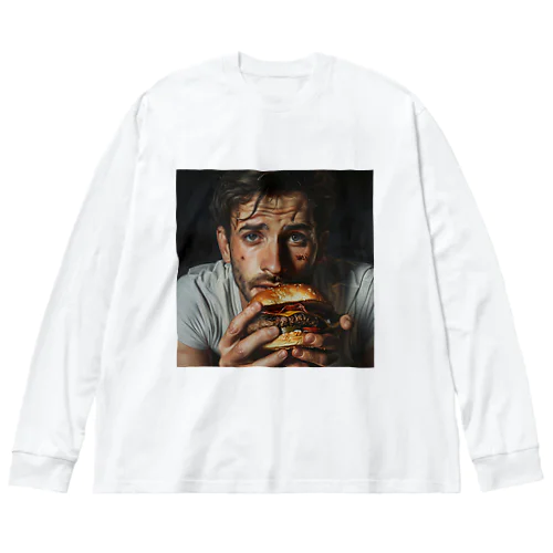 ハンバーガーと男　エンジェル717 2065 Big Long Sleeve T-Shirt