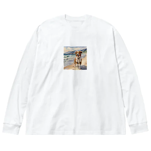 海辺を走る犬 Big Long Sleeve T-Shirt