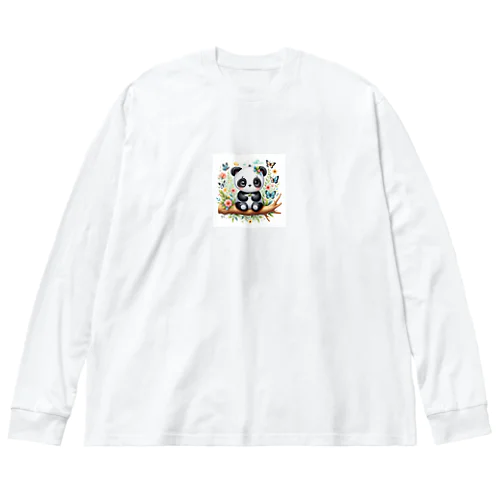 悲し座りパンダ Big Long Sleeve T-Shirt