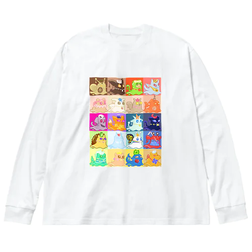 アニマルスライム・大集合（背景あり） Big Long Sleeve T-Shirt