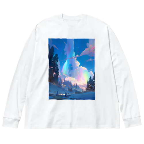 オーロラ夜空の輝き　なでしこ1478 Big Long Sleeve T-Shirt