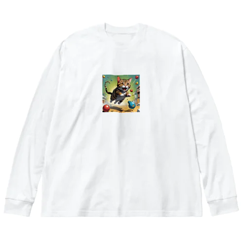 駆け出す猫 Big Long Sleeve T-Shirt