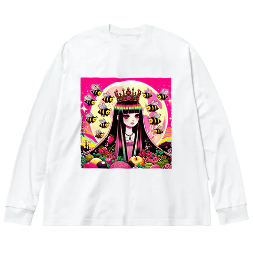 🐝ピンクムーンとミツバチと〈III女帝〉👸🏻 ビッグシルエットロングスリーブTシャツ