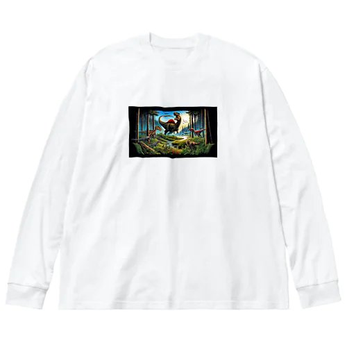 恐竜Ｔシャツを着て福井恐竜博物館へ行こう！ Big Long Sleeve T-Shirt